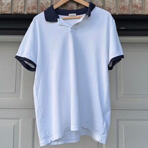 WHITE MONCLER SIGNATURE LOGO PATCH POLO